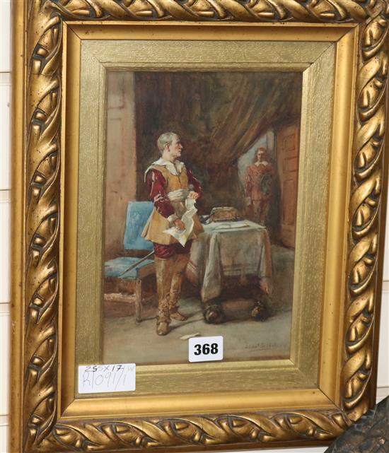 J.Edward Goodall, watercolour, Interior, 25.5 x 17cm